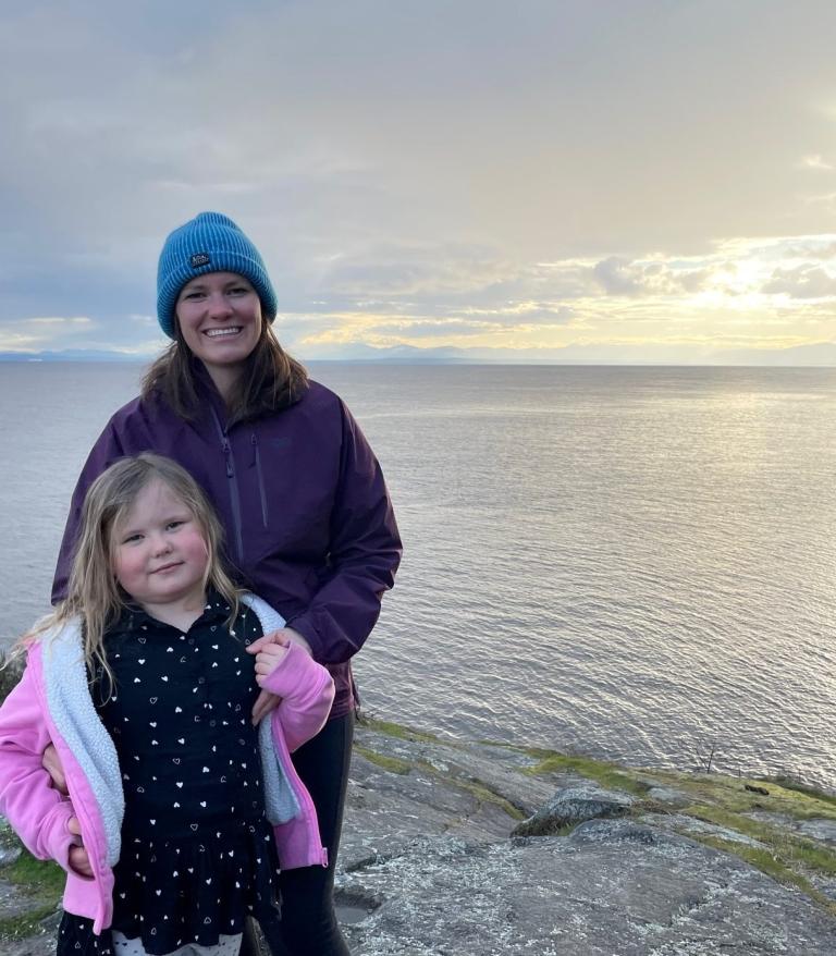 Public Health Nurse Emily Doyle with her child.