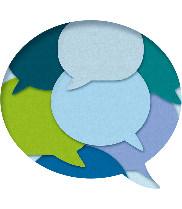 Icons of speech bubbles.