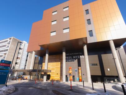 Exterior of hospital building in a modern design