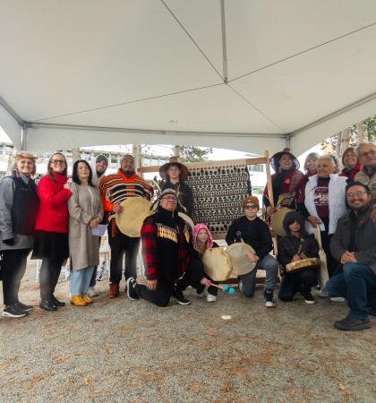 group photo commemorating VCH's partnership with shíshálh Nation